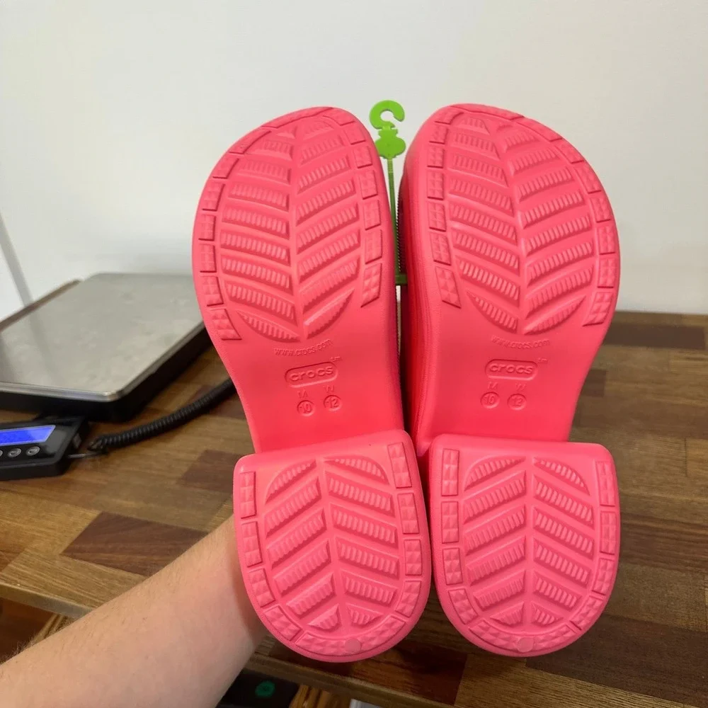 CROCS Womens Siren Clogs 12 Hot Pink Rubber Platform Heel Closed Toe Chunky - Picture 6 of 6
